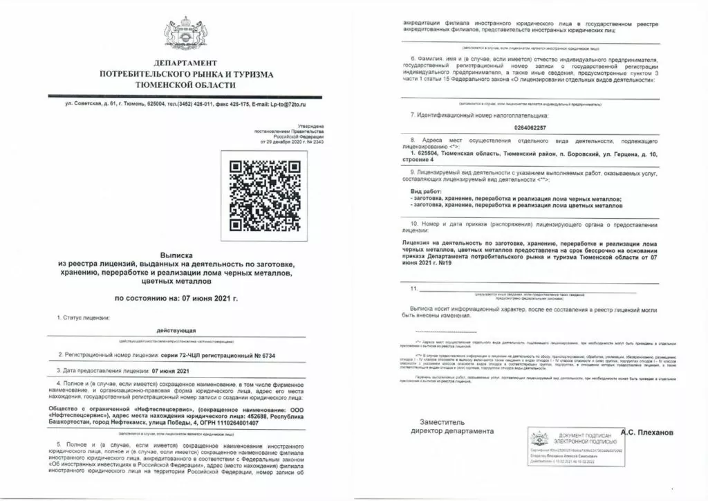 Выписка ООО Нефтеспецсервис