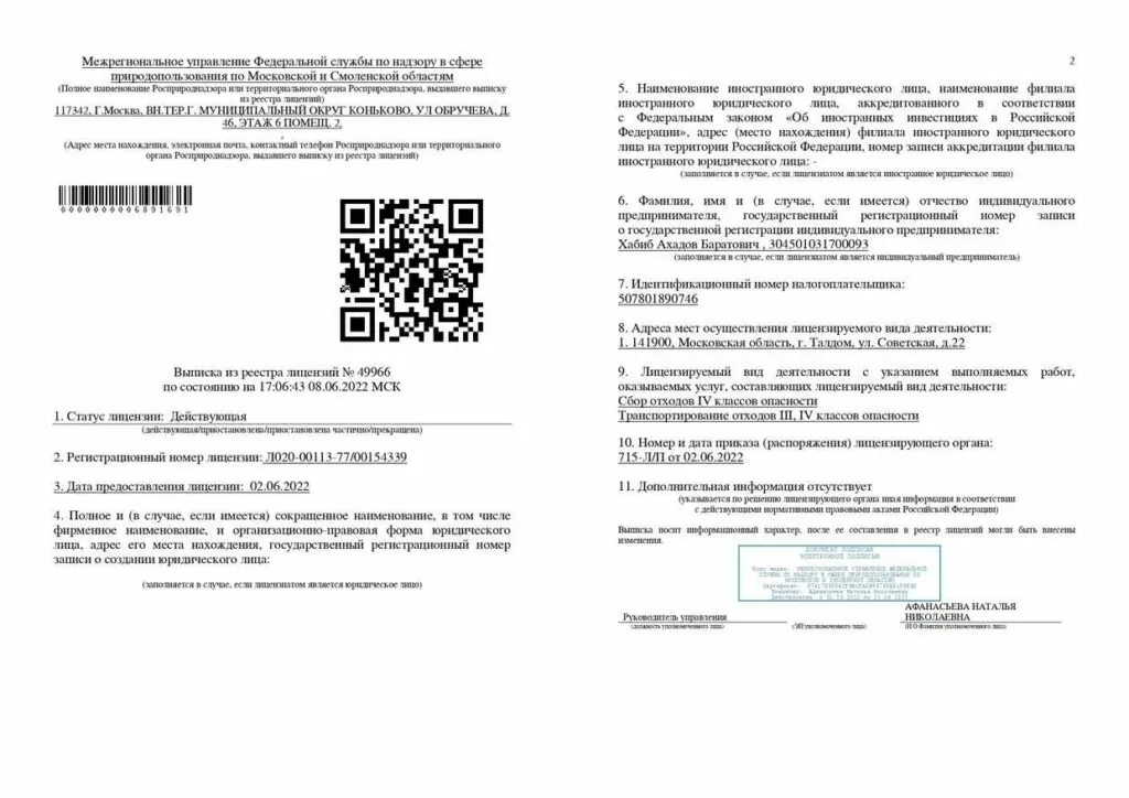 выписка ИП Ахадов